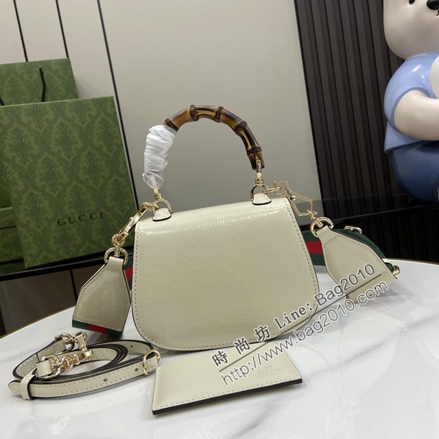 Gucci專櫃古馳最新款Bamboo 1947系列迷你竹節手提包肩背女包 jh2453型號：786482